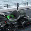 Harley Street Road Glide Black Green Driver Passenger Gel Seat (2009-2023)