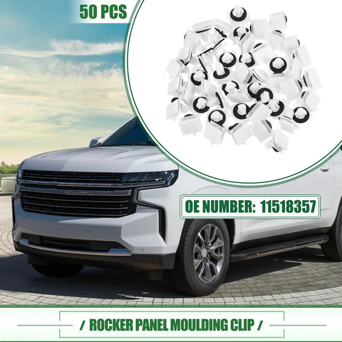 Chevrolet Avalanche White 50 Pcs Rocker Panel Clips (2007 - 2013)