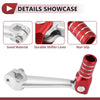 Bosuer M5 Silver Tone Red Folding Motorcycle Gear Shifter Lever