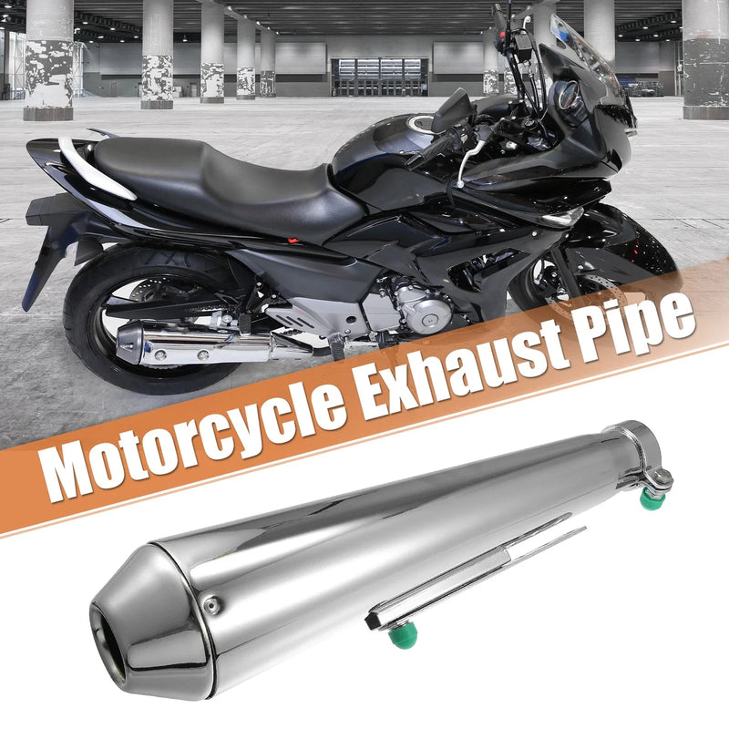 Motorcycle 1pcs Exhaust 1.42'' Inlet Muffler Pipe Chrome