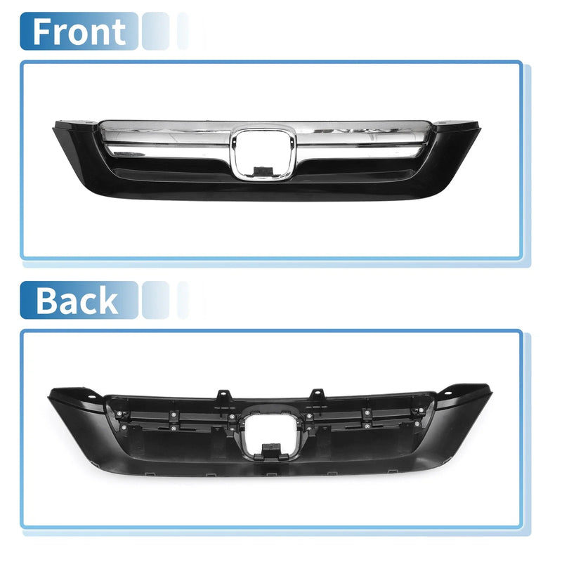 Honda CR-V 2007-2009 Chrome Silver Tone Front Upper Bumper Grille