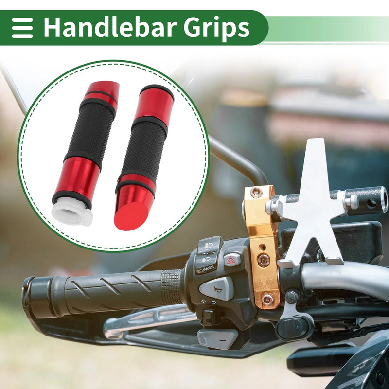 Motorcycle 7/8" 22mm Hand Grips Rubber Red