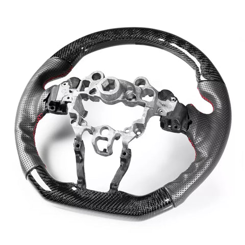 Mazda 2 3 CX-3 CX-5 Flat Sport Steering Wheel Carbon Leather (17-21)