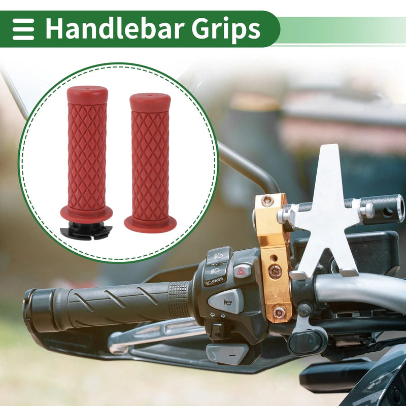 Motorcycle Hand Grips / 7/8" 22mm / TPU Dark Red Grips Cover Kit