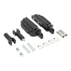Harley Softail Black Rear Passenger Footpegs Support Mount (2000-2006)