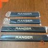 Dual Cab Ranger Door Entry Guard Kick Plate Sill Cover Black Chrome (12-25)