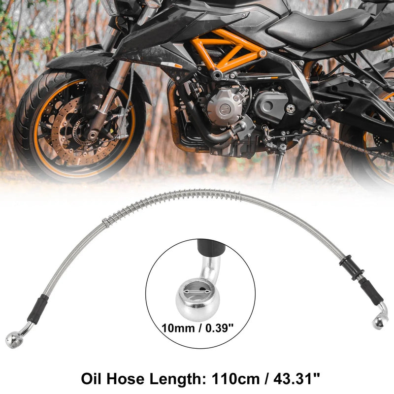 50cm 19.67 Motorcycle Brake Clutch Oil Hose Hydraulic Silver Tone Motorcycle