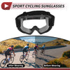 Set Motorcycle Riding Goggles Clear Lens Black Frame PC TPU Cycling Sunglasses