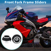 Motorcycle Front Fork Sliders / 2 x / Falling Protection Silver Tone