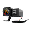 Motorcycle Volt Meter Phone Charge Mount Temperature Gauge