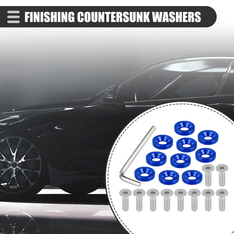 Car Motorcycle Blue 1 x Finishing Countersunk Washers Dress Up Tool