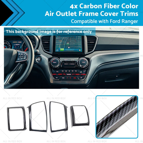 Ford Ranger 4 x Air Outlet Frame Cover Trim Carbon Fiber (2015-2022)