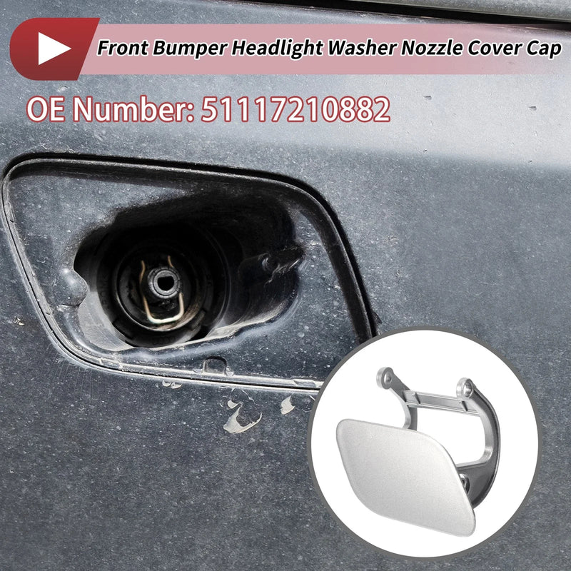 BMW 740i Silver Tone Front Right Washer Nozzle Cover Cap
