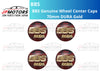 BBS 4 x Center Caps / 70mm / Genuine Emblem DURA Gold 3D Logo