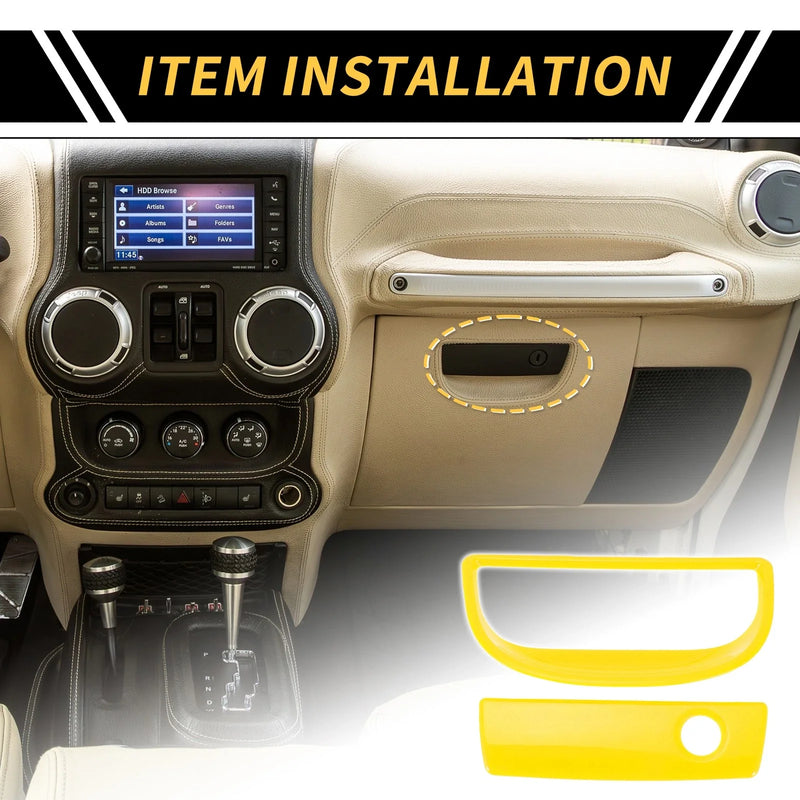 Jeep Wrangler JK (2007-2017) Yellow Glove Box Handle Switch Cover Trim