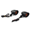 Universal Fit Black Retro Motorcycle Turn Signal Lights