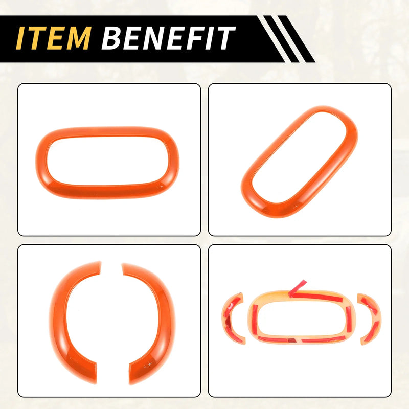 Jeep Wrangler Orange Front Rear Roof Reading Light Trim Covers (2007-2018)