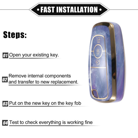 Ford Explorer, Ecosport, Mustang 3 x Button TPU Key Fob Cover Case (2011-2023)