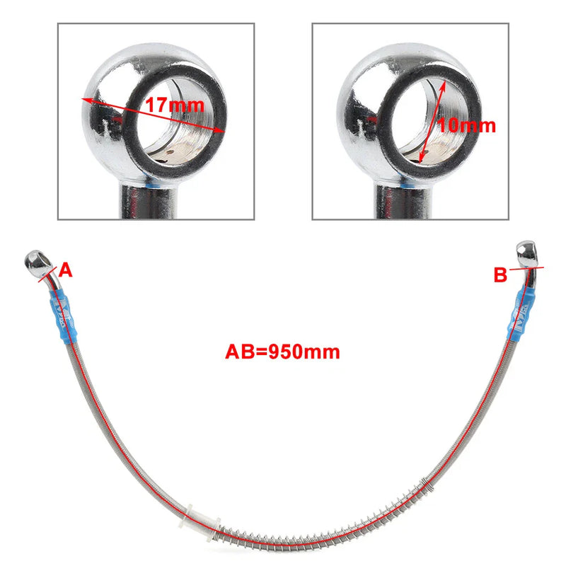 Motorcycle 95cm Braided Steel Brake Clutch Oil Hose Line