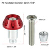 Motorcycle Red Handlebar End Plugs Caps 1 Pair 7/8" 22mm Aluminum Alloy