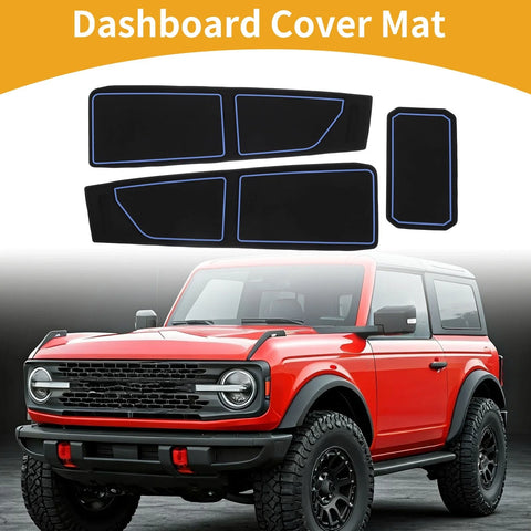 Ford Bronco Accessories Black Blue Dashboard Cover (2021-2024)