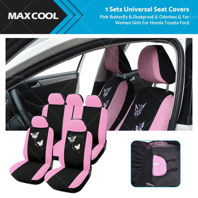 Sedan Truck SUV Universal Pink Car Seat Covers  Butterfly
