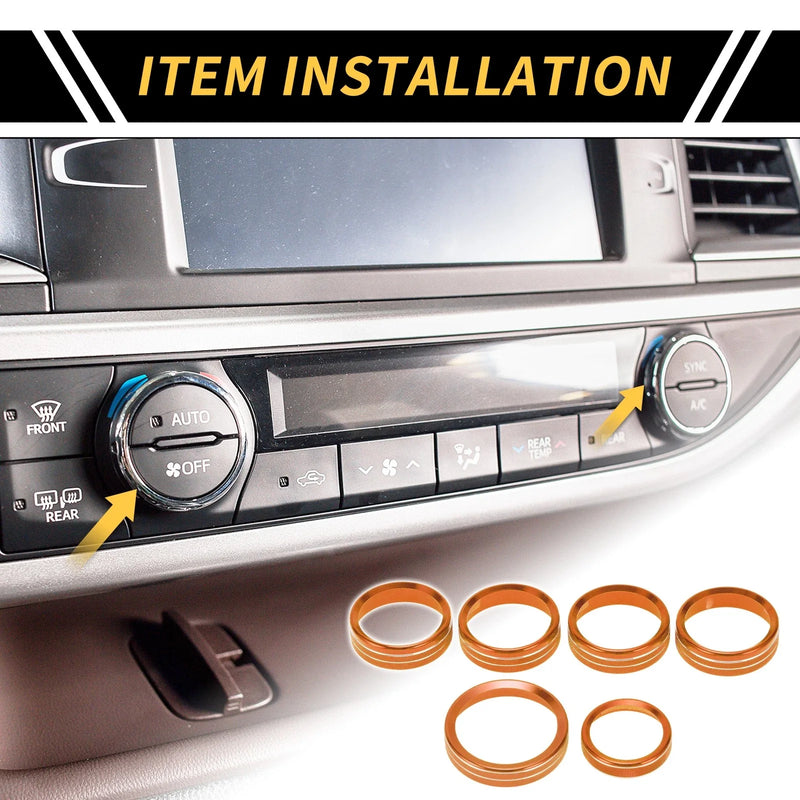 Ford F-150 XLT (2016-2019) Orange Air Conditioning Button Cover Trim