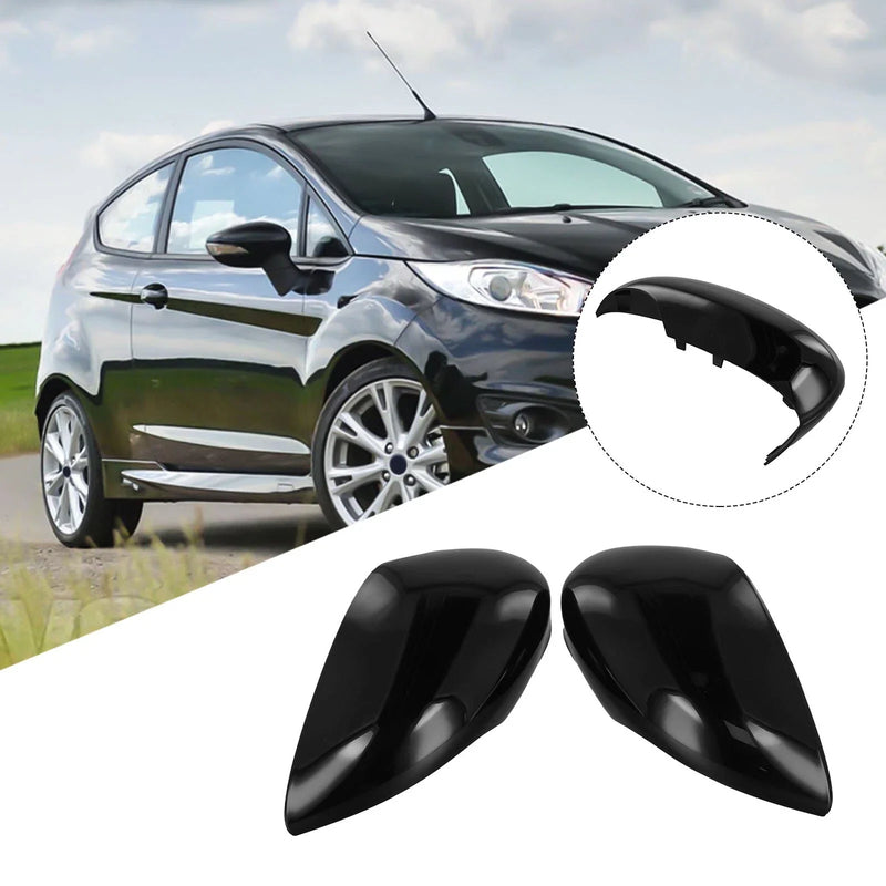 Ford Fiesta MK7 Door Wing Mirror Covers Gloss Black