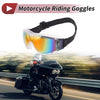 Motorcycle Goggles Red Lens White Frame PC PU