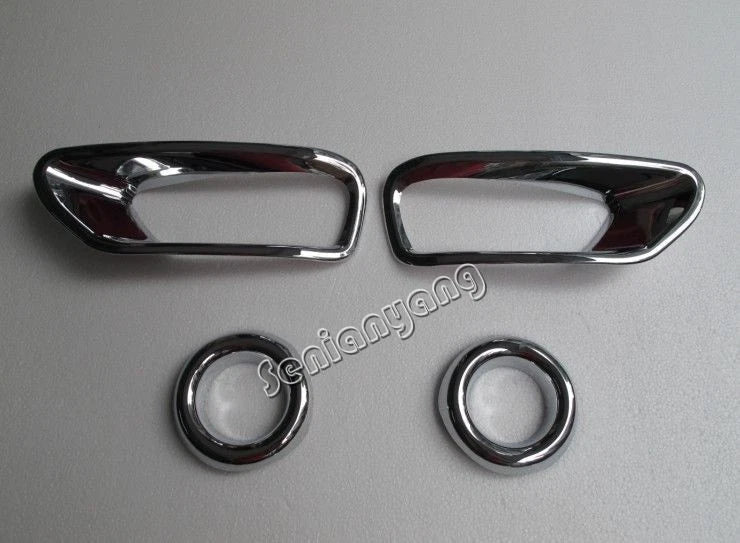 Jeep Compass Front & Rear Fog Light Lamp Cover Trim Chrome (2011-2015)