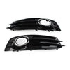 Audi A3 Front Bumper Fog Light Grille Covers with Chrome Ring (09-12)