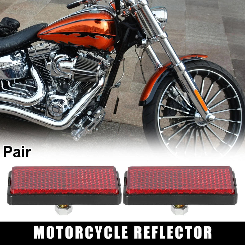 Motorcycles ATV Dirt Bike Universal M6x1.0 Red License Plate Reflector 2 x
