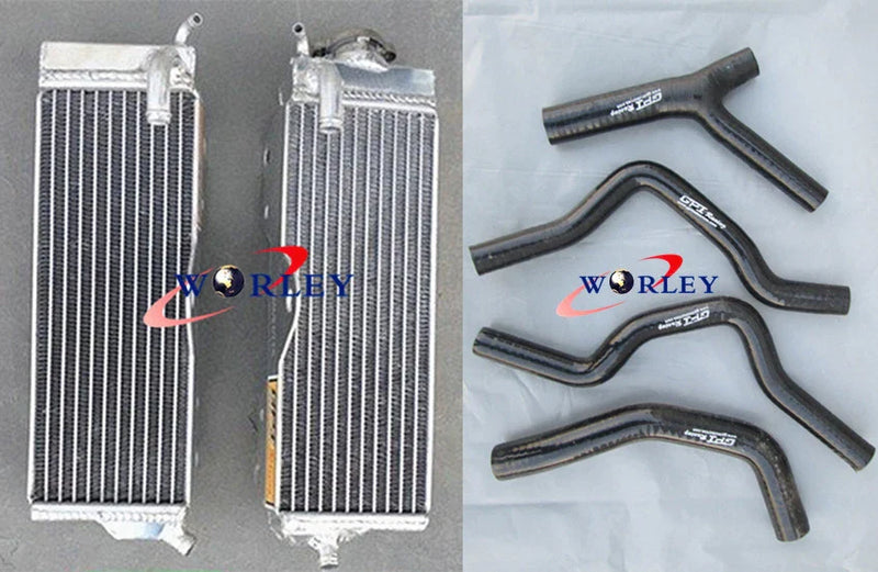 HONDA CR500 CR500R Aluminum Radiator + RED Hose (1985-1988)