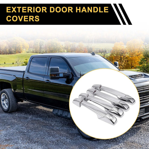 Chevrolet Avalanche Chrome Silver Tone 4 x Exterior Door Handle Covers