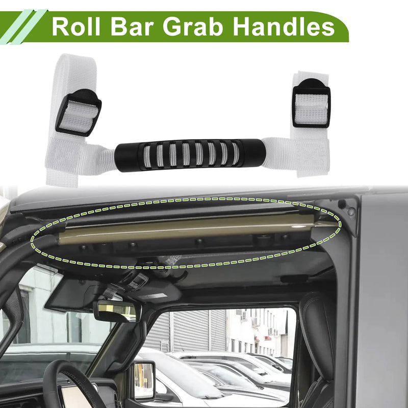 Jeep Wrangler YJ TJ LJ JK JL 1987-2021 Roll Bar Grab Handles ( White)