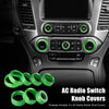 Chevy Silverado & GMC Sierra 8 x Green AC Radio Switch Knob Covers (14-18)