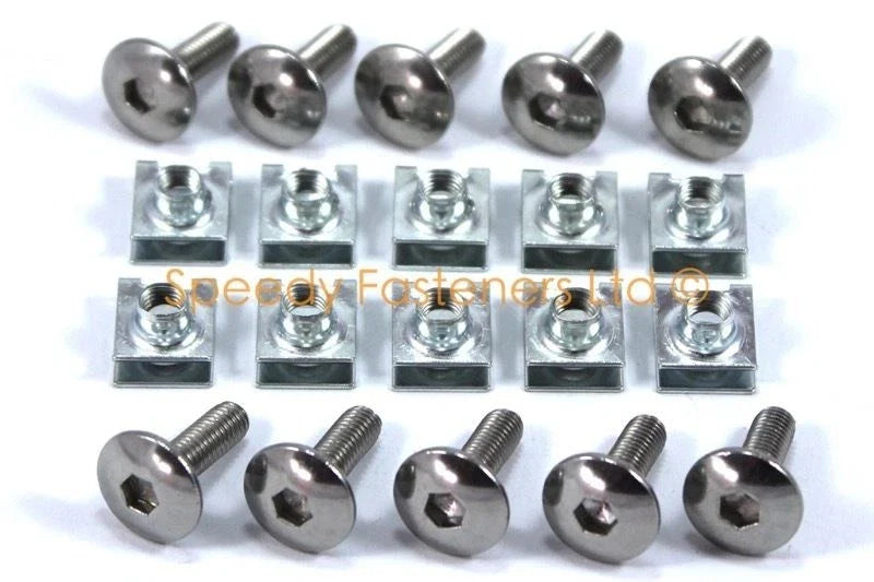 M5 10x m5 5mm Motorcycle Fairing Spring Clips & Stainless Steel Bolts