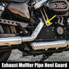 Harley Flame Silver Tone 1 Set Motorcycle Exhaust Heat Shield Pipe Shield