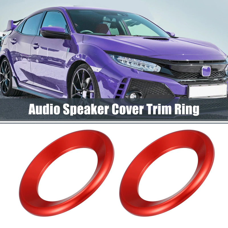 Honda Civic 2 x Red Door Audio Speaker Ring Covers (2016-2021)