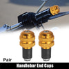 2 x 7/8" 22mm Gold Tone Motorcycle Handlebar End Grips Bar Ends Plugs Cap