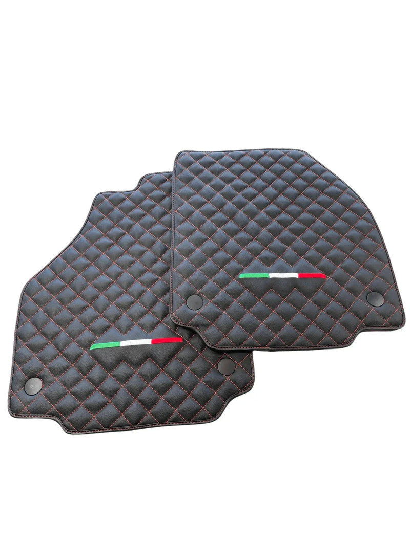 Ferrari 458 Spider IT Edition Black Leather Floor Mats (2010-2015)