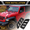 Jeep JL JLU Gladiator (2018-2024) Black Front Hood Air Outlet Vent Cover