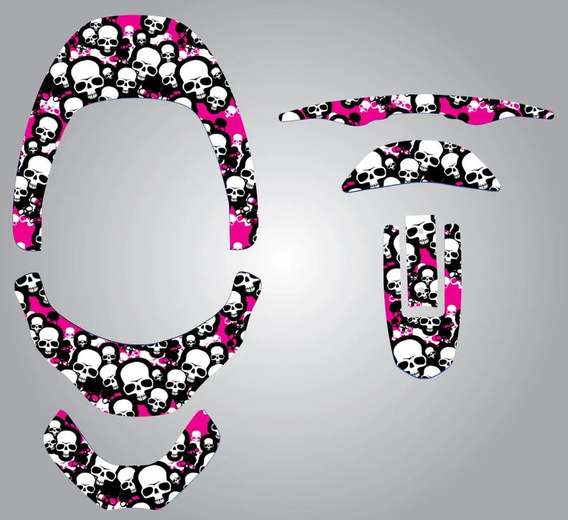 Leatt Brace Graphics Kit - Pink Skull Design Stickers & Decals