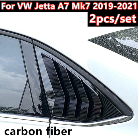 VW Jetta A7 Mk7 2 x CF Rear Window Louver Shutter Cover (2019–2021)