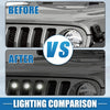 Jeep Gladiator JT 2020-2023 White & Black LED Front Grille Lights Set