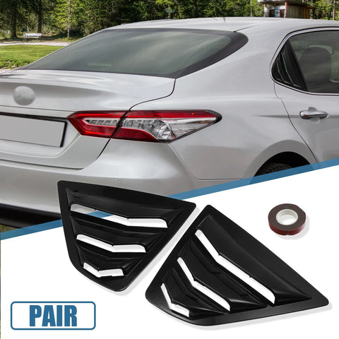 Toyota Camry 1 Pair Rear Side Window Louvers Air Vent Cover Glossy Black