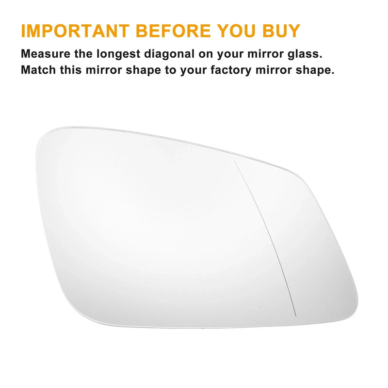 BMW 2 / 3 / 4 / 5 / 6 Series Pair Left Right White Mirror Glass with Back Heated