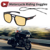 Motorcycle Goggles - Yellow Lens, Black/Orange Frame, Tri-Acetyl Cellulos