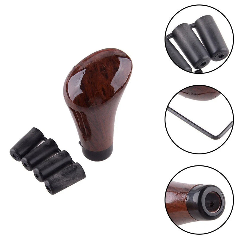 Car Gear Shift Knob Height 9.7 cm M10 Plastic&Metal Walnut Wood Grain