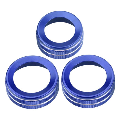 Ford Ranger Blue Alloy AC Radio Switch Trim Ring Knob Cover (2023-2025)